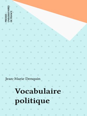 cover image of Vocabulaire politique